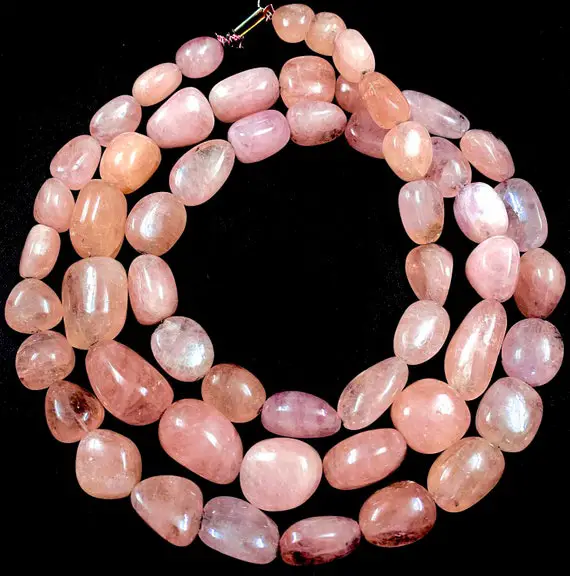 Extremely Rare~earth Mined Morganite Smooth Nuggets Beads Natural Pink Morganite Gemstone Beads 36” Strand Beautiful Morganite Gems Jewelry