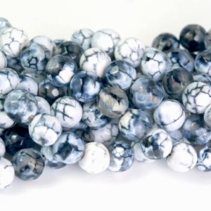 Shop Faceted Gemstone Beads! white and black fire agate beads – dragon vein agate stone  beads – faceted agate beads – jewelry beads and stones  – size 6-12mm -15inch | Natural genuine faceted Gemstone beads for beading and jewelry making.  #jewelry #beads #beadedjewelry #diyjewelry #jewelrymaking #beadstore #beading #affiliate #ad