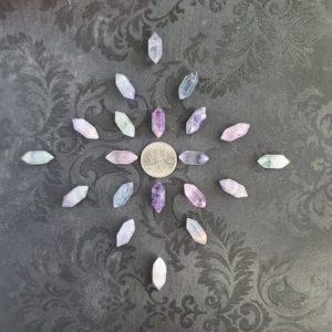 Shop Fluorite Stones & Crystals! Tiny Fluorite DT Crystal Wands, Choose Quantity, 0.75" Double Terminated Points for Jewelry Making or Crystal Grids | Natural genuine stones & crystals in various shapes & sizes. Buy raw cut, tumbled, or polished gemstones for making jewelry or crystal healing energy vibration raising reiki stones. #crystals #gemstones #crystalhealing #crystalsandgemstones #energyhealing #affiliate #ad