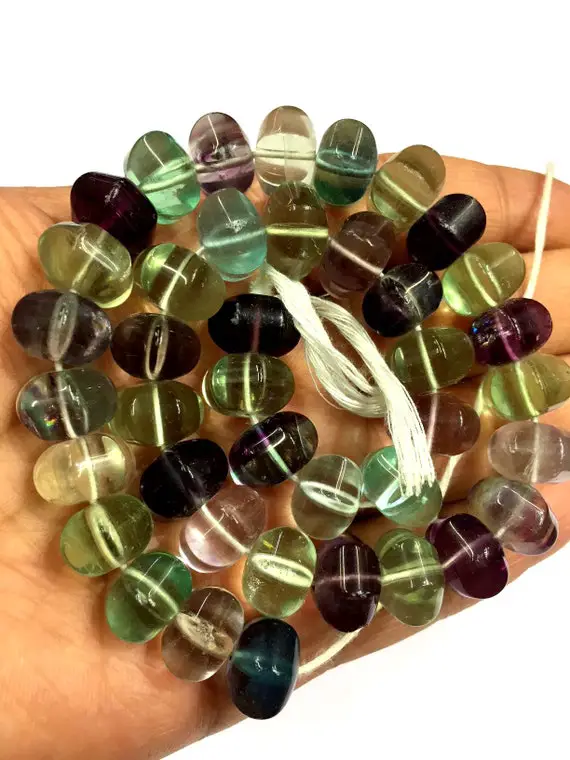 Aaa Quality Natural Very Rare Fluorite Twisted Rondelle Beads 12.mm Fluorite Rondelle Beads Fluorite Gemstone Beads 14" Strand Latest Arrive