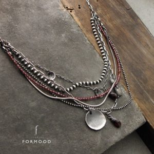 Garnet necklace – oxidized sterling silver and garnet, layered garnet necklace | Natural genuine Gemstone jewelry. Buy crystal jewelry, handmade handcrafted artisan jewelry for women.  Unique handmade gift ideas. #jewelry #beadedjewelry #beadedjewelry #gift #shopping #handmadejewelry #fashion #style #product #jewelry #affiliate #ad