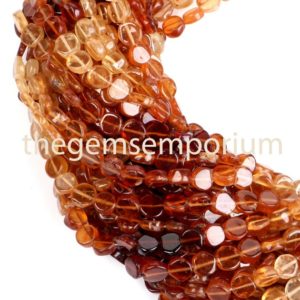 Hessonite Garnet Shaded 5.5-6MM Coin Beads, Hessonite Garnet Smooth Coin Shape Beads, Shaded Hessonite Garnet Coin Shape Beads, Garnet Beads | Natural genuine other-shape Gemstone beads for beading and jewelry making.  #jewelry #beads #beadedjewelry #diyjewelry #jewelrymaking #beadstore #beading #affiliate #ad