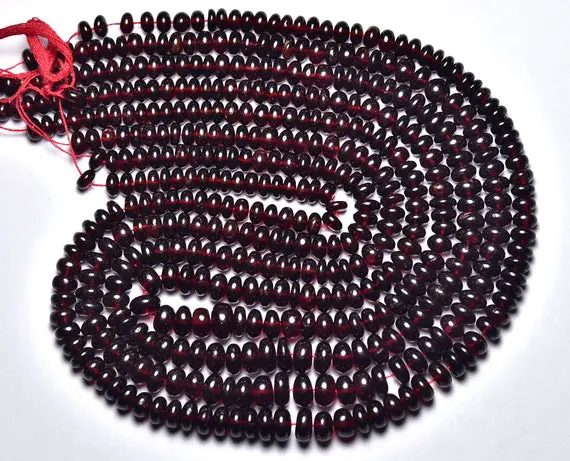 14 Inches Strand Natural Mozambique Garnet Rondelle Beads 4.5mm To 5.5mm Smooth Rondelles Gemstone Beads Superb Garnet Plain Beads No5434