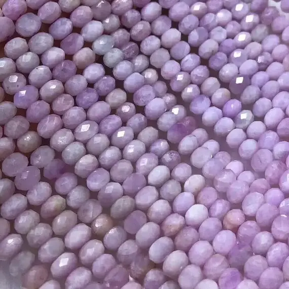 Genuine Violet Purple Pink Kunzite Faceted  Rondelle Beads 15.5" Strand.real Natural Kunzite Faceted Spacer Beads,6*9mm