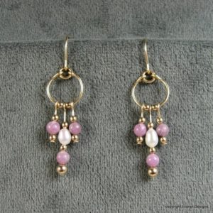 Shop Lepidolite Earrings! Gold-filled Lepidolite Earrings, Handmade Lepidolite and Pearl Hoops, Beaded Dangle Earrings | Natural genuine Lepidolite earrings. Buy crystal jewelry, handmade handcrafted artisan jewelry for women.  Unique handmade gift ideas. #jewelry #beadedearrings #beadedjewelry #gift #shopping #handmadejewelry #fashion #style #product #earrings #affiliate #ad