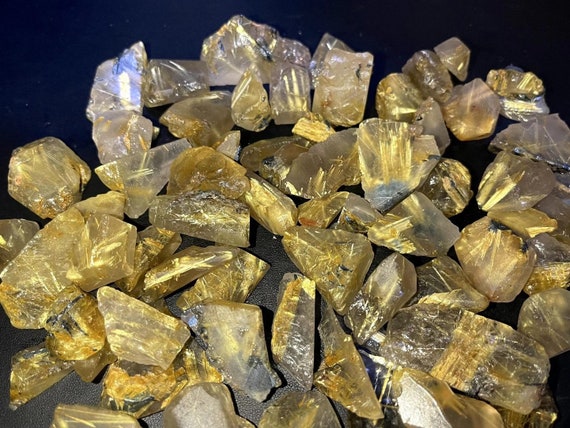 Gold Rutailated Quartz Rough High Quality Natural Golden Rutailated Quartz Raw Material For Healing