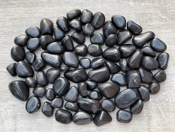 Grade A++ Black Tourmaline Tumbled Stones, 0.75-1.25 Inch Polished Black Tourmaline Stones, Tourmaline Healing Crystals, Wholesale Bulk Lot