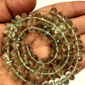 Shop Green Amethyst Beads! AAA+ QUALITY~Natural Green Amethyst Faceted Rondelle Beads Lovely Amethyst Gemstone Beads Wholesale Gemstone Beads Jewelry Making Beads. | Natural genuine faceted Green Amethyst beads for beading and jewelry making.  #jewelry #beads #beadedjewelry #diyjewelry #jewelrymaking #beadstore #beading #affiliate #ad