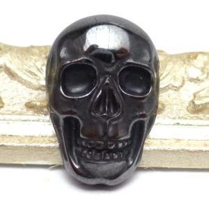 Hematite Cabochon Skull Black Gunmetal AAA+ Grade Shiny Opaque Handmade Carved Halloween Day of the Dead Biker One of a kind Carving Medium | Natural genuine stones & crystals in various shapes & sizes. Buy raw cut, tumbled, or polished gemstones for making jewelry or crystal healing energy vibration raising reiki stones. #crystals #gemstones #crystalhealing #crystalsandgemstones #energyhealing #affiliate #ad