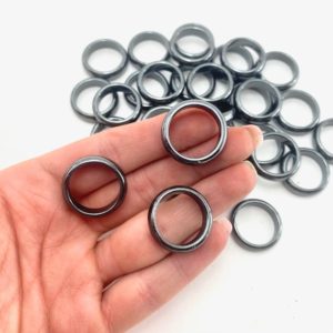Shop Hematite Rings! Hematite Ring, Choose Your Size, Ring of Hematite, Negative Energy Absorber Ring | Natural genuine Hematite rings, simple unique handcrafted gemstone rings. #rings #jewelry #shopping #gift #handmade #fashion #style #affiliate #ad