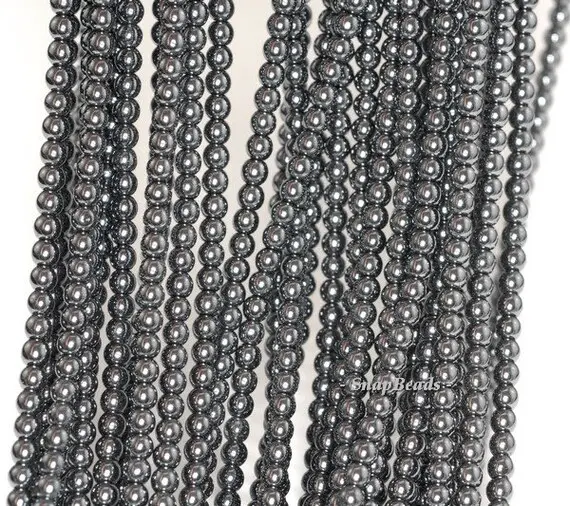 3mm Noir Black Hematite Gemstone Black Round 3mm Loose Beads 16 Inch Full Strand Lot 1,2,6,12 And 50 (90147925-107-3mm F)