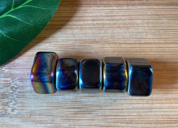 Tumbled Magnetic Rainbow Hematite Stones With Gift Bag
