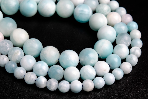 Genuine Natural Faint Blue Hemimorphite Loose Beads Grade A Round Shape 6mm 8mm 10mm