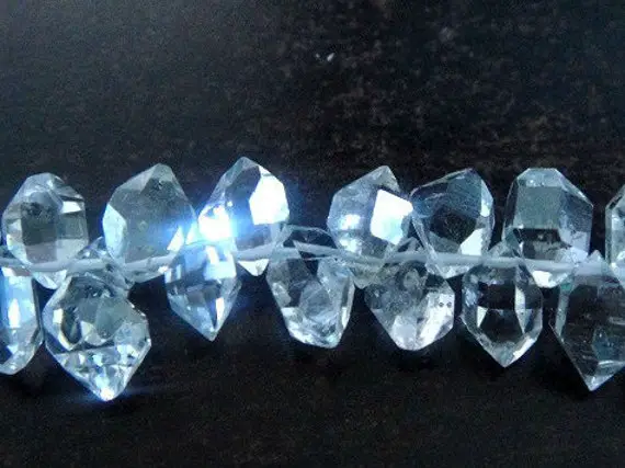 Herkimer Diamond, Top Drilled Crystal Beads, Charm Pendants, Double Terminated, Select Your Size, 5, 10 , 25pcs