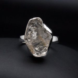 Shop Herkimer Diamond Rings! Sterling Silver Herkimer Diamond Ring Size 7 | Natural genuine Herkimer Diamond rings, simple unique handcrafted gemstone rings. #rings #jewelry #shopping #gift #handmade #fashion #style #affiliate #ad