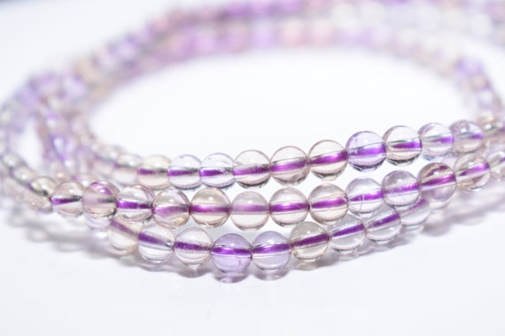 Natural Ametrine, 3 Row Wrap Stretch Bracelet/necklace, 4.5mm+ Beads, 22.5 Inch Length, High Translucency! Rare Deal!