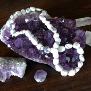 Shop Howlite Necklaces! Howlite Adjustable beaded choker necklace with lobster clasp | Natural genuine Howlite necklaces. Buy crystal jewelry, handmade handcrafted artisan jewelry for women.  Unique handmade gift ideas. #jewelry #beadednecklaces #beadedjewelry #gift #shopping #handmadejewelry #fashion #style #product #necklaces #affiliate #ad