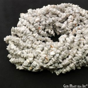 Shop Howlite Chip & Nugget Beads! Howlite Nugget Chip Beads Strand, 7-10mm Howlite Gemstone Beads, Gemstone Nugget Beads, GemMartUSA CHHW-70004 | Natural genuine chip Howlite beads for beading and jewelry making.  #jewelry #beads #beadedjewelry #diyjewelry #jewelrymaking #beadstore #beading #affiliate #ad