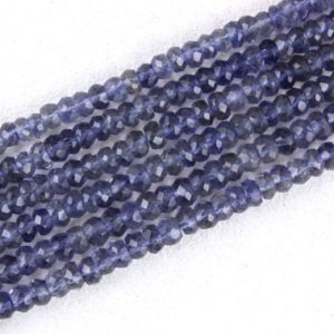 Shop Iolite Faceted Beads! AAA Quality 13 " Long Strand Natural Iolite Gemstone, Semiprecious Faceted Rondelle Beads Size 3.5-4 MM Making Jewelry, Wholesale Price | Natural genuine faceted Iolite beads for beading and jewelry making.  #jewelry #beads #beadedjewelry #diyjewelry #jewelrymaking #beadstore #beading #affiliate #ad