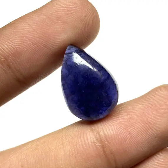 Iolite Gemstone, Natural Iolite Cabochon, Aaa+ Quality Iolite Cabochon For Jewelry Making Loose Gemstone. 19x13x7 Mm. 13.50 Cts.