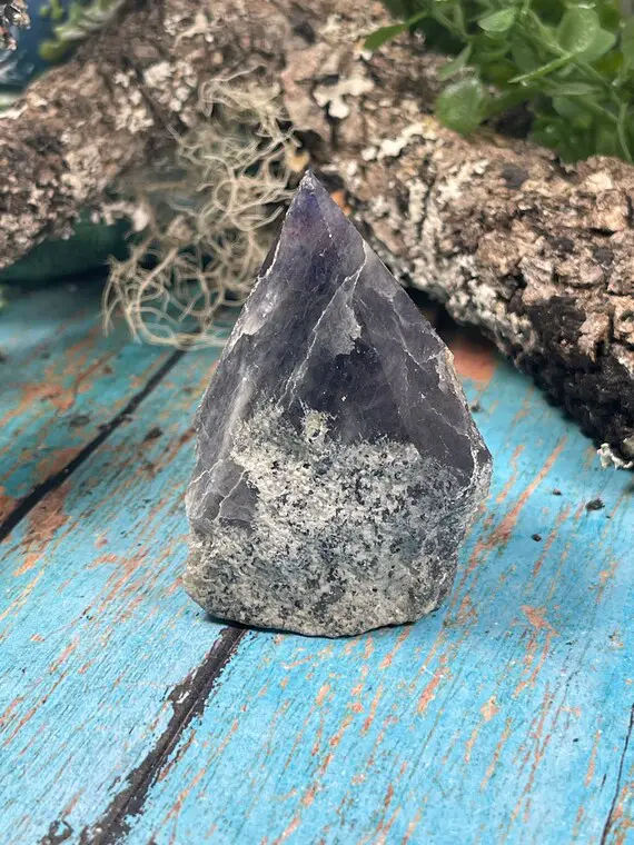Iolite Point - Raw Iolite - Top Polished Generator - Reiki Charged - Powerful Energy - Improves Relationships - Enhance Intuition