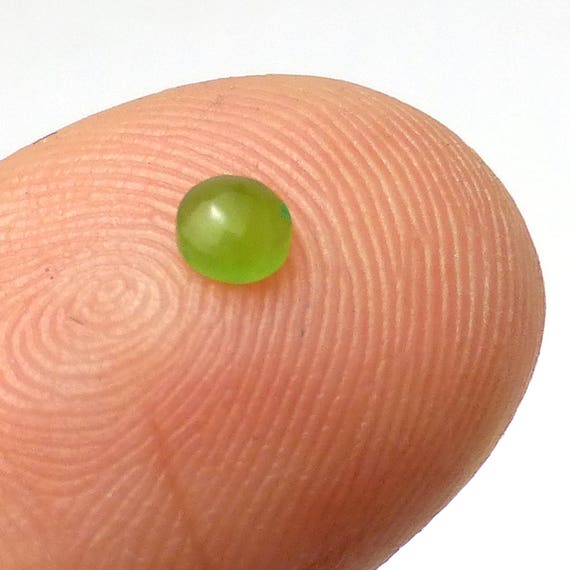 3mm Nephrite Jade Cabochon Calibrated Round Smooth Natural Green Vintage New Old Stock Ring Stone