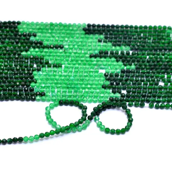 Aaa+ Multi Green Jade Gemstone 2mm-3mm Faceted Rondelle Beads | 13inch Strand | Natural Green Jade Semi Precious Gemstone Loose Beads