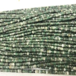 Natural Qinghai Green Jade 2x4mm Heishi Genuine Gemstone Loose Beads 15 inch Jewelry Supply Bracelet Necklace Material Support Wholesale | Natural genuine other-shape Gemstone beads for beading and jewelry making.  #jewelry #beads #beadedjewelry #diyjewelry #jewelrymaking #beadstore #beading #affiliate #ad