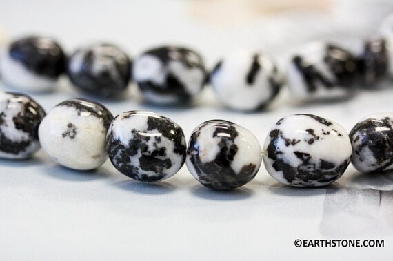 M/ Mexican Zebra Jasper 12mm/ 14mm Nugget Beads  16" Strand Genuine Natural Mix Black And White Jasper Gemstone Beads For Jewelry Making