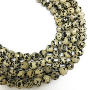 Shop Jasper Faceted Beads! 8mm Faceted Dalmation Jasper Beads, Gemstone Beada, Wholasela Beads | Natural genuine faceted Jasper beads for beading and jewelry making.  #jewelry #beads #beadedjewelry #diyjewelry #jewelrymaking #beadstore #beading #affiliate #ad
