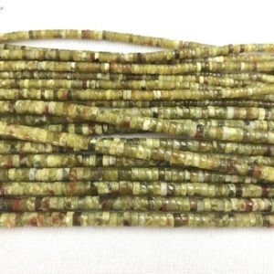 Shop Jasper Bead Shapes! Natural Dragon Blood Jasper 4mm – 6mm Heishi Genuine Green Loose Beads 15 inch Jewelry Supply Bracelet Necklace Material Support Wholesale | Natural genuine other-shape Jasper beads for beading and jewelry making.  #jewelry #beads #beadedjewelry #diyjewelry #jewelrymaking #beadstore #beading #affiliate #ad