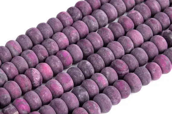 Matte Deep Purple Jasper Loose Beads Rondelle Shape 6x4mm 8x5mm