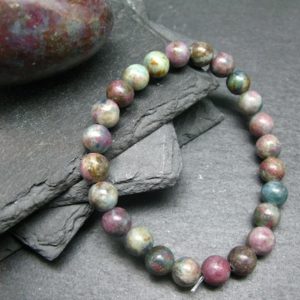 Ruby in Kyanite & Fuchsite Genuine Bracelet ~ 7 Inches  ~ 8mm Round Beads | Natural genuine Kyanite bracelets. Buy crystal jewelry, handmade handcrafted artisan jewelry for women.  Unique handmade gift ideas. #jewelry #beadedbracelets #beadedjewelry #gift #shopping #handmadejewelry #fashion #style #product #bracelets #affiliate #ad