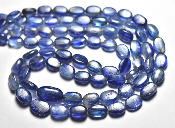 Natural Kyanite Oval Beads 6x9mm To 8x12mm Smooth Oval Beads Center Drilled Gemstone Beads Rare Aa Kyanite Plain Beads 8 Inch Strand No5479