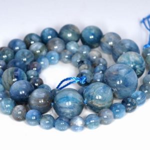 Shop Kyanite Beads! 6-14mm Kyanite  Gemstone Light Blue Gradated Round Loose Beads 17.5 inch Full Strand (80004520-918) | Natural genuine beads Kyanite beads for beading and jewelry making.  #jewelry #beads #beadedjewelry #diyjewelry #jewelrymaking #beadstore #beading #affiliate #ad