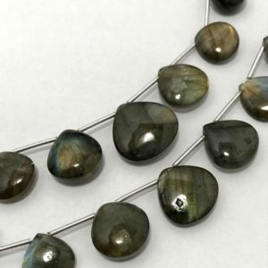 Shop Labradorite Bead Shapes! 10 – 18 mm Labradorite Plain Smooth Hearts Gemstone Beads Strand Sale / Labradorite Beads Wholesale / Labradorite Hearts / Labradorite Gems | Natural genuine other-shape Labradorite beads for beading and jewelry making.  #jewelry #beads #beadedjewelry #diyjewelry #jewelrymaking #beadstore #beading #affiliate #ad