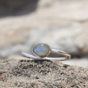 Shop Labradorite Rings! Gray Labradorite, Gray Gemstone, 925 Sterling Silver, Cabochon Ring, Simple Band Ring, March Birthstone Ring, Gray Colour Gemstone | Natural genuine Labradorite rings, simple unique handcrafted gemstone rings. #rings #jewelry #shopping #gift #handmade #fashion #style #affiliate #ad