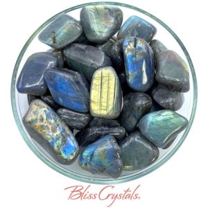 Shop Tumbled Labradorite Crystals & Pocket Stones! 1 LABRADORITE Tumbled Stone w flash, Healing Crystal and Stone for Magic #LT61 | Natural genuine stones & crystals in various shapes & sizes. Buy raw cut, tumbled, or polished gemstones for making jewelry or crystal healing energy vibration raising reiki stones. #crystals #gemstones #crystalhealing #crystalsandgemstones #energyhealing #affiliate #ad