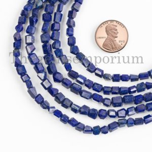 Shop Lapis Lazuli Chip & Nugget Beads! Lapis Lazuli Faceted Nugget Beads, 4×4.5-4x6mm Lapis Lazuli Beads, Lapis Lazuli Nuggets, Lapis Gemstone, Wholesale Beads, Fancy Beads | Natural genuine chip Lapis Lazuli beads for beading and jewelry making.  #jewelry #beads #beadedjewelry #diyjewelry #jewelrymaking #beadstore #beading #affiliate #ad