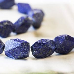 Shop Lapis Lazuli Chip & Nugget Beads! L/ Natural Lapis 18x24mm Faceted Nugget Beads Size Varies 16" Strand Natural Blue Lapis Lazuli Gemstone Faceted Flat Nugget For Jewelry | Natural genuine chip Lapis Lazuli beads for beading and jewelry making.  #jewelry #beads #beadedjewelry #diyjewelry #jewelrymaking #beadstore #beading #affiliate #ad
