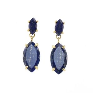 Shop Lapis Lazuli Earrings! Lapis Lazuli Long Earrings · Gold Lapis Earrings · September Birthstone Earrings · Marquise Earrings Gold · Gold Gemstone Earrings | Natural genuine Lapis Lazuli earrings. Buy crystal jewelry, handmade handcrafted artisan jewelry for women.  Unique handmade gift ideas. #jewelry #beadedearrings #beadedjewelry #gift #shopping #handmadejewelry #fashion #style #product #earrings #affiliate #ad