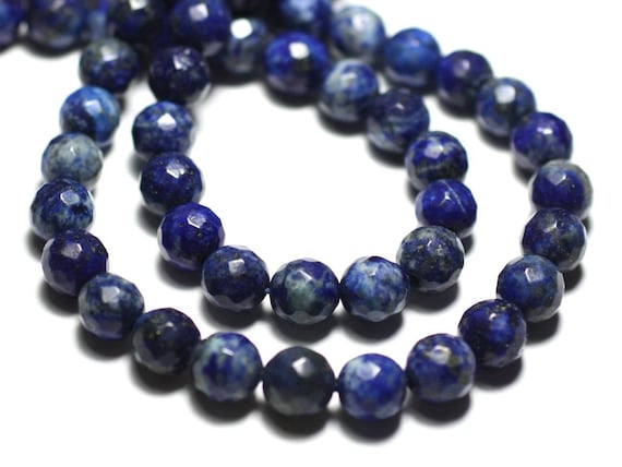 10pc - Perles De Pierre - Lapis Lazuli Boules Facettées 6mm   4558550015068