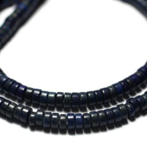 Shop Lapis Lazuli Bead Shapes! Fil 39cm 200pc env – Perles de Pierre – Lapis Lazuli Rondelles Heishi 4x2mm | Natural genuine other-shape Lapis Lazuli beads for beading and jewelry making.  #jewelry #beads #beadedjewelry #diyjewelry #jewelrymaking #beadstore #beading #affiliate #ad