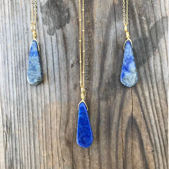 Chakra Jewelry / Lapis Lazuli Necklace / Lapis Lazuli / Lapis Lazuli Pendant / Blue Lapis / Lapis Necklace / Lapis Jewelry / Gold Filled