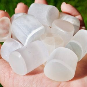 Shop Tumbled Selenite Crystals & Pocket Stones! Large Selenite Tumbled Stone | Crystal Affirmation" I am cleansed and ready to move into my highest self" | Natural genuine stones & crystals in various shapes & sizes. Buy raw cut, tumbled, or polished gemstones for making jewelry or crystal healing energy vibration raising reiki stones. #crystals #gemstones #crystalhealing #crystalsandgemstones #energyhealing #affiliate #ad