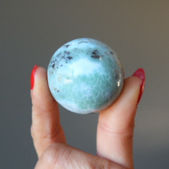 Larimar Sphere Tropical Paradise Happy Sea Green Crystal Ball