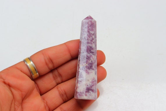 Lepidolite Tower, Natural Lepidolite Tower, Lepidolite Crystal Point, Lepidolite Crystal Tower, Lepidolite Obelisk, Healing Crystal, Tower.