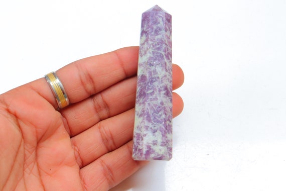 Lepidolite Tower, Natural Lepidolite Tower, Lepidolite Crystal Point, Lepidolite Crystal Tower, Lepidolite Obelisk, Healing Crystal, Tower.
