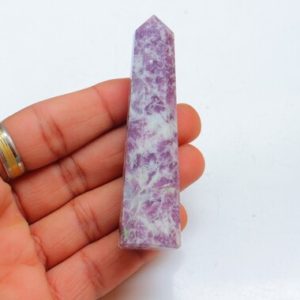 Shop Lepidolite Points & Wands! Lepidolite Tower, Natural Lepidolite Tower, Lepidolite Crystal Point, Lepidolite Crystal Tower, Lepidolite Obelisk, Healing Crystal, Tower. | Natural genuine stones & crystals in various shapes & sizes. Buy raw cut, tumbled, or polished gemstones for making jewelry or crystal healing energy vibration raising reiki stones. #crystals #gemstones #crystalhealing #crystalsandgemstones #energyhealing #affiliate #ad
