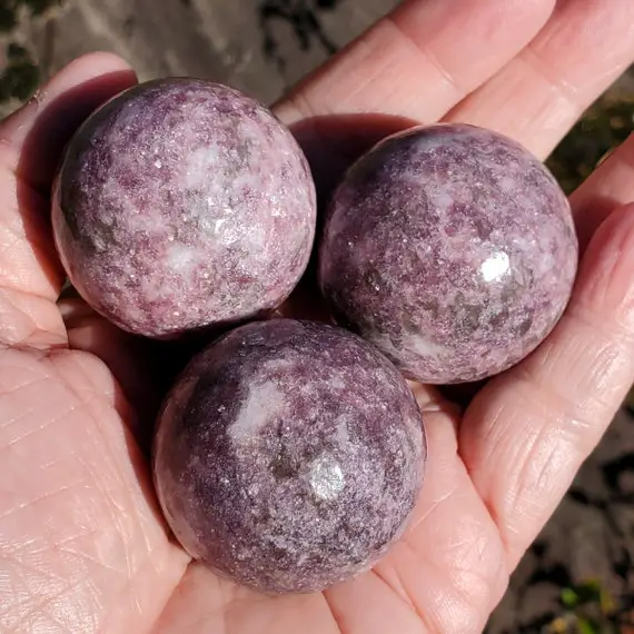 Lepidolite Spheres - 40mm - Spheres - Lepidolite Crystal - Lepidolite Gemstone - Purple Lepidolite - Healing Stone - Transition Stone
